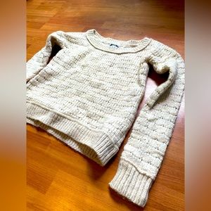 America Eagle Outfitters Cream Knit  Crop Sweater